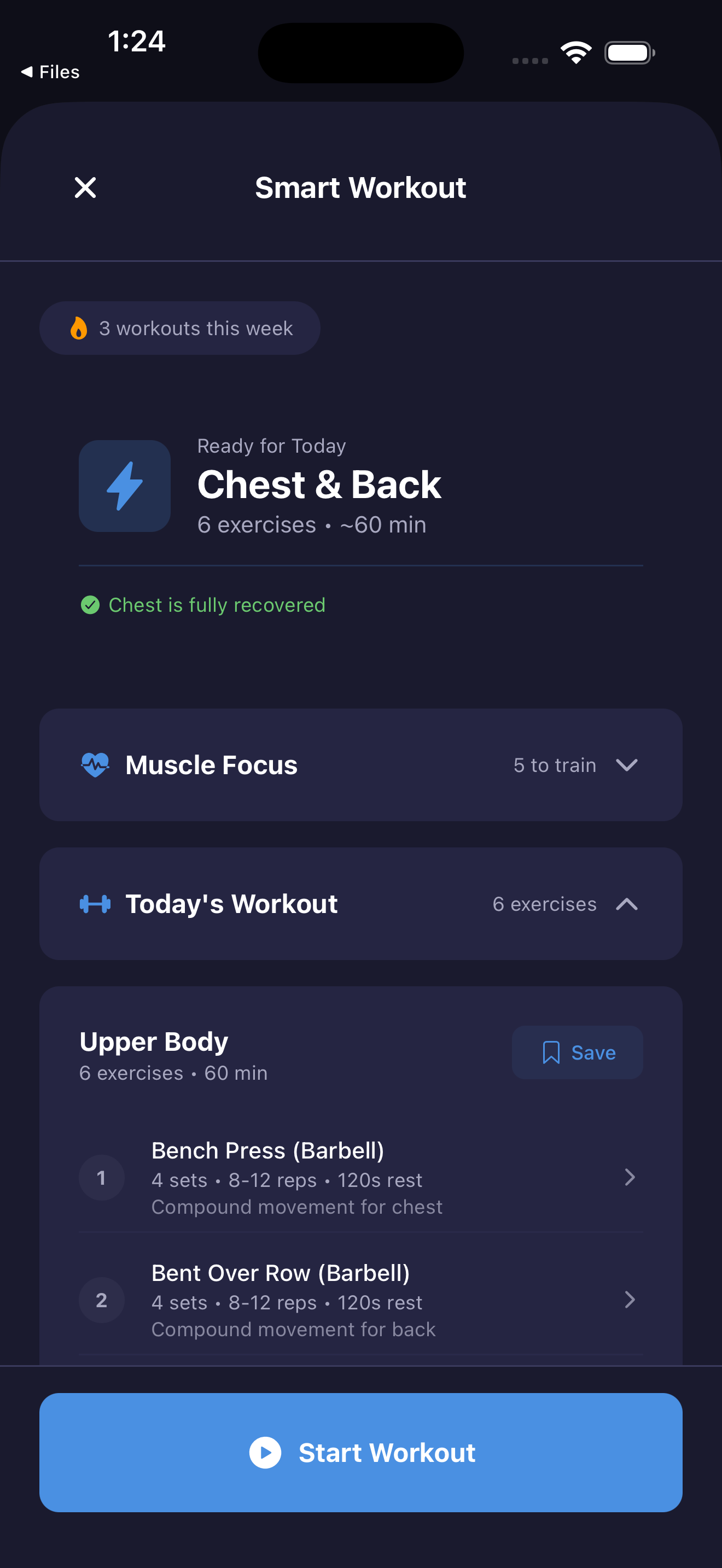 Smart Workout - AI Generated Workout Suggestion